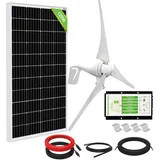 ECO-WORTHY 520W 12V Solarmodul & Windrad System: 400W Windturbine Generator + 120W monokristallines Solarpanel + Hybrid Laderegler für Haushalt, Bauernhof, netzunabhängiges System