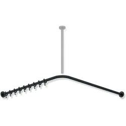 HEWI System 900 Vorhangstange für Duschwanne 150 x 150 cm 900.34.10440, Accessoires, schwarz tiefmatt