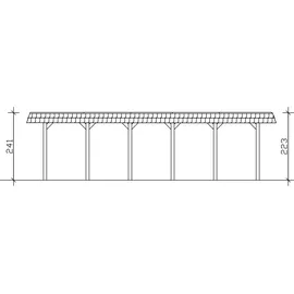 SKANHOLZ Walmdach Carport Spreewald 3,45 x 8,93 m imprägniert mit EPDM-Dach und schwarzer Blende