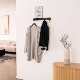 Home Deluxe Garderobenleiste HOOK Bambus Schwarz