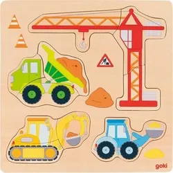 GOKI 57439 Einlegepuzzle Baufahrzeuge