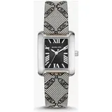 MK Armbanduhr Mini Emery Im Silberton Mit Armband Aus Jacquard Mit Empire-Logomuster - Schwarz - Michael Kors - ONE SIZE