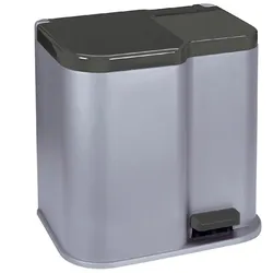 CURVER Mülleimer Duo 21 L DUO PEDALBIN silber/grau