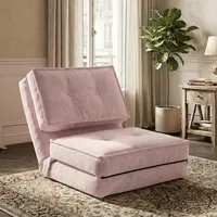 Fabulcozy Sofabett in Faultierform, Liegesesselbett für 1 Person, mit verstellbarer Rückenlehne, Schlafsofa für Schlafzimmer und Wohnzimmer, 205 x 70 x 12 cm (Rosa)