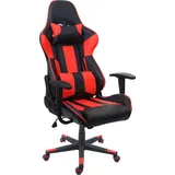 MCW Bürostuhl MCW-F84, Schreibtischstuhl Gamingstuhl Chefsessel Drehstuhl, Kunstleder ~ schwarz/rot