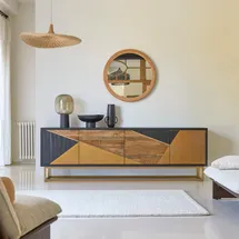 Tikamoon Buffet aus Eiche 240 cm Oscar von Tikamoon mit Messingfüßen