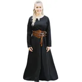 Battle-Merchant – Leichtes Mittelalter Kleid Milla – Wikinger Kleid für Damen – Mittelalter, Kostüm, LARP, Fantasy (L, Schwarz)