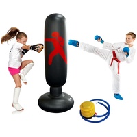Boxsack Kinder 160cm Standboxsäcke Aufblasbare Boxsäule Tumbler 160cm für Kinder Erwachsene für Kickboxen, Karate, Taekwondo, Boxen und Stressabbau