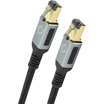 Oehlbach D1C13354 RJ45 Patchkabel CAT 8.1 Schwarz vergoldete Steckkontakte, dreifach geschirmt 1St.