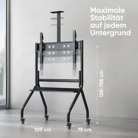 ONKRON TV-Ständer 60-120 Zoll 158 cm Schwarz Kunststoff/Stahl