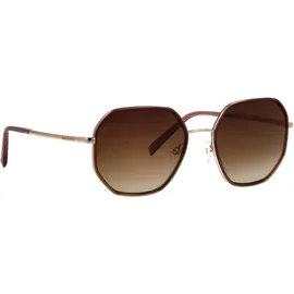 Marc O'Polo Sonnenbrille MARC O'POLO "Modell 508003", Damen, gold, weinrot, leicht glänzend, metallic, Sonnenbrillen Sonnenbrille, Form Hexagon, Logoschriftzug auf Bügel, Kombifassung