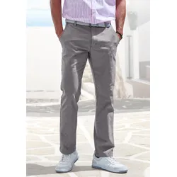 Chinohose JOHN DEVIN "regular-fit, lange Oxford Hose", Herren, Gr. 32, Länge 32, grau, Web, Obermaterial: 98% Baumwolle, 2% Elasthan, unifarben, casual, regular fit lang, Hosen, aus elastischer Baumwoll-Qualität