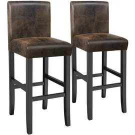 Tectake Barstuhl Kunstleder gepolstert braun 2er Set