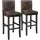 Tectake Barstuhl Kunstleder gepolstert braun 2er Set