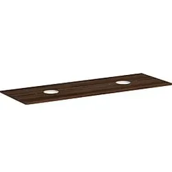 hansgrohe Xelu Q Konsole 54119630 1560 x 550 mm, 2 Ausschnitte, Aufsatzwaschtisch ohne Hahnloch, Nussbaum dunkel