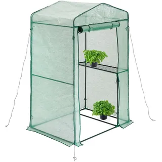 Relaxdays Foliengewächshaus Kunststoff Grün PE 0 mm 1,19 m2