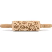 Folkroll "3D-Motiv-Teigrolle", braun, L:23cm, Buchenholz, Teigroller, Kleeblatt,