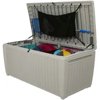 Keter Poolbox Sumatra, 511 Liter in weiß Kissenbox Auflagenbox Gartenbox Truhe