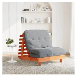 vidaXL Futon Schlafsofa mit Matratze Braun 80x206x11