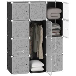 HOMCOM DIY Kleiderschrank Kunststoff, Metall