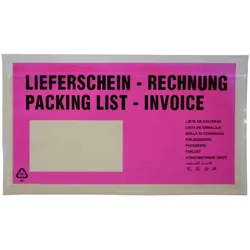 VEPATIM 1000x Dokumententaschen *Lieferschein/Rechnung* DIN Lang 235x130mm pink