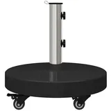 vidaXL Rollbarer Schirmständer für Ø38/48mm Stangen - Schwarzer Granit, 30kg Rund