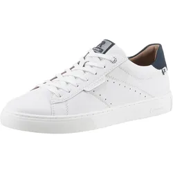 Sneaker RIEKER SPORT, Herren, Gr. 43, bunt (weiß, dunkelblau), Leder, sportlich, Schuhe, mit Leder-Innenfutter, Freizeitschuh, Halbschuh, Schnürschuh