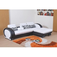 JVmoebel Ecksofa Ecksofa Sofagarnitur Leder Sofa Couch Ecke Polster Hocker Set, Made in Europa weiß