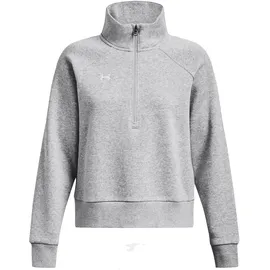 Under Armour Damen Ua Rival Fleece Half Zip Sweatshirt, Mod Gray Light Heather/White, S