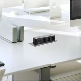 Designlight Mehrfachsteckdose 3x SCHUKO Schwarz 1 St.