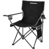 KingCamp Camping Stuhl Tanger Faltstuhl XL Strand Klappstuhl Leicht Stahl 100 kg black