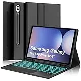 IVEOPPE Tastatur für Samsung Galaxy Tab S10 Plus 12.4” Con Touchpad, Hülle Tastatur für Tablet Samsung Galaxy S10 Plus/S9 Plus 12.4 Zoll 2023/2024, Beleuchtung Magnetisch mit QWERTZ Layout, Schwarz