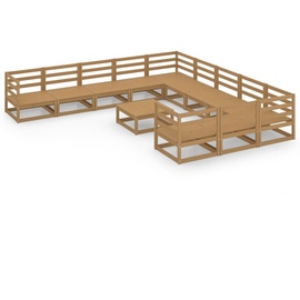 vidaXL 12-tlg. Garten-Lounge-Set Massivholz Kiefer - Braun