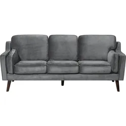 3-Sitzer Sofa Samtstoff dunkelgrau LOKKA