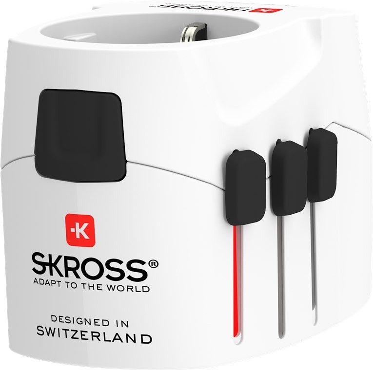 Skross Pro Light USB - geeignet für geerdete und ungeerdete Geräte (2-polig und 3-polig)