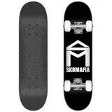 Sk8 Mafia Skateboard, komplettes Haus-Logo, Schwarz, Micro, 15,2 x 59,7 cm Montage