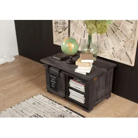 MASSIVMOEBEL24.DE Truhe Mango 76x51x46 grau lackiert, Railway 234