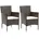 vidaXL Garten-Essstühle 2 Stk. Poly Rattan Braun