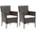 vidaXL Garten-Essstühle 2 Stk. Poly Rattan Braun