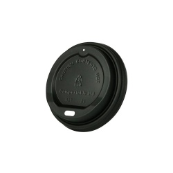 Greenbox Kaffeebecher Deckel, CPLA, Ø 8 cm DHD004051 , 1 Packung = 50 Stück, Farbe: schwarz