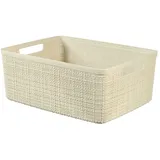 Curver Korb Jute 100% Kunststoff Recycelt Rechteckig, Weiß Rot, M: 12 l