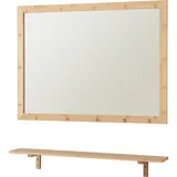 [en.casa] Wandspiegel mit Regal im Set Boksereys Bambus Natur