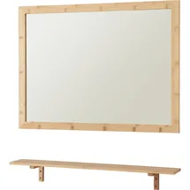 [en.casa] Wandspiegel mit Regal im Set Boksereys Bambus Natur