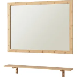 [en.casa] Wandspiegel mit Regal im Set Boksereys Bambus Natur