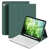 ZOPSGYU Tastatur Hülle für iPad Air 11 Zoll M4/M3/M2 (2026/2025/2024), iPad Air 5./4. Gen 10.9 Zoll, Magnetische Anti-Detach Tastatur Hülle mit Stifthalter, QWERTZ Layout Keyboard, (Nachtgrün)