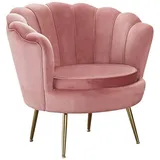 SalesFever Loungesessel Clam Samt 76 x 78 x 76 cm roségold mit extravaganten Design im Muschel-Look