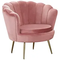 SalesFever Loungesessel Clam Samt 76 x 78 x 76 cm roségold mit extravaganten Design im Muschel-Look