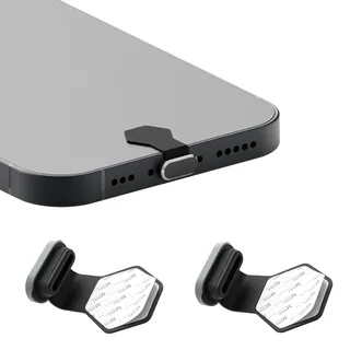 RabbFit Pack of 2 Type C Port Dust Caps, Legierung Dust Caps Phone Type C Anti Dust Charging Port Plug Und Gelpapier, Schützen Sie Ihre Geräte mit USB-C Anti-Staub-Stecker, Anti-Verlust-Schutzhülle