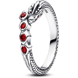 PANDORA X Game of Thrones Drache Funkelnder Ring aus Sterling Silber mit roten künstlichen Kristallen verziert, Größe: 52, 192968C01-52