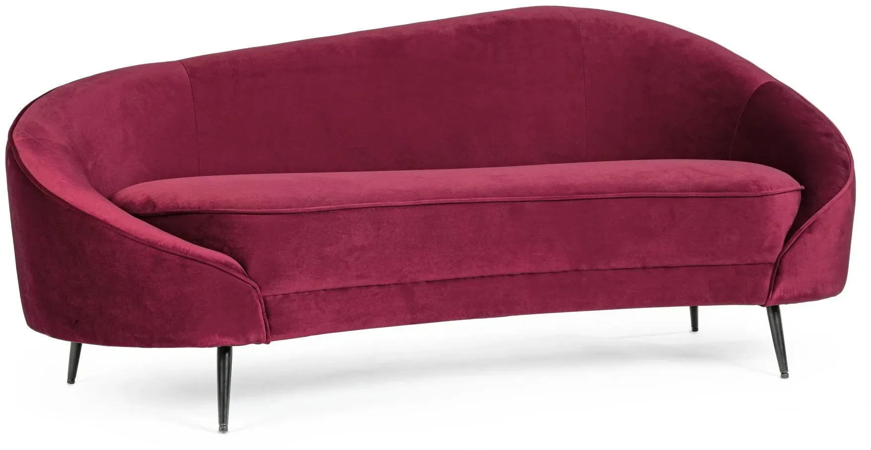2-Sitzer Sofa Seraphin aus Samt, modern, Rot, elegantes Design für Dein Wohnzimmer